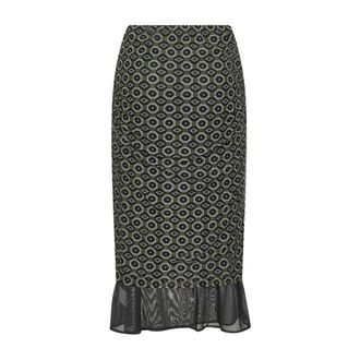Dries Van Noten Pencil Skirt in Stretch Tulle - female - Dries Van Noten - Midi Skirts - Gray - S - Skirts