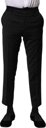 Dolce & Gabbana Black Wool Formal Men Cropped Pants Virgin