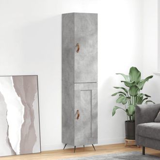Berkfield Home Highboard Concrete Grey 34.5x34x180 cm Engineered Wood