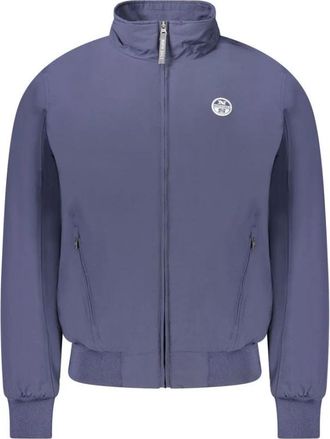 North Sails Blauwe Polyester Bomberjack met Zakken - Heren - Bomber jackets - Blauw - M - Polyester - Jassen