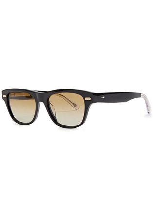 Brunello Cucinelli Iconic Meridian Acetate Sunglasses - Black - One Size