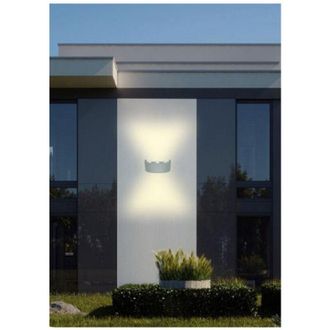 Trade Shop Trade Shop Traesio - Trade Shop - Applique Esterno Led 16w Crown Ip65 Up & Down Grigio Luce Calda Fredda Natural