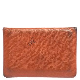 Herm&egrave;s Tweedehands leren portemonnees - Dames - Vintage Accessoires - Oranje - ONE Size - Leer - Vintage