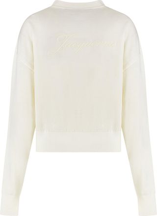 Jacquemus Womens Cardigan Brode Merino Wool Cream Cardigans Sweater