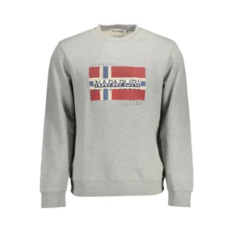 Napapijri Heren, Sweatshirts & Hoodies, Grijs, Maat: 2XL Katoen