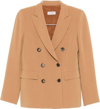 Alberto Biani Brown Notched Lapels Blazer