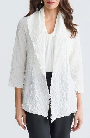 Kasper Pucker Knit Cardigan in Vanilla Ice at Nordstrom, Size X-Large