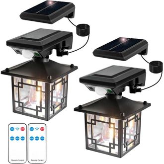 OEM 2 Unidades De Apliques Solares De Pared Vintage Para Exteriores, L&aacute;mpara Solar Para Exteriores Con Sensor De Movimiento, Luz De Jard&iacute;n Impermeable Ip6