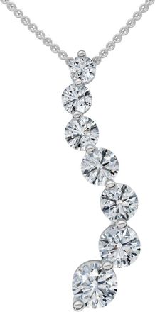 Pompeii3 1/2 - 3 Ct Diamond 7-Stone Journey Pendant 14k Gold Necklace Lab Grown