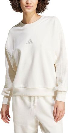 adidas (WMNS) adidas ALL SZN French Terry 3-Stripes Loose Sweatshirt Asia Sizing Off White IW1132