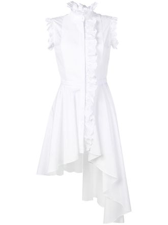 Alexander McQueen broderie anglaise trim dress - women - Cotton - 40 - White