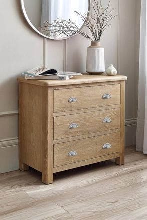 Julian Bowen Memphis 3 Drawer Chest in Light Oak