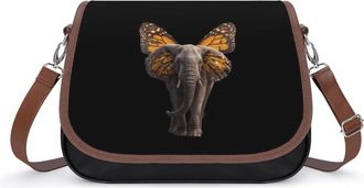 Generic Elephant with Monarch Butterfly Wings Fashion Womens Crossbody Bags Novelty Handbag Shoulder Bag Purse