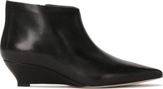 Kazar Zwarte korte laarzen op een platform - Dames - Laarzen met Hak - Zwart - 36 EU - Leer - Schoenen