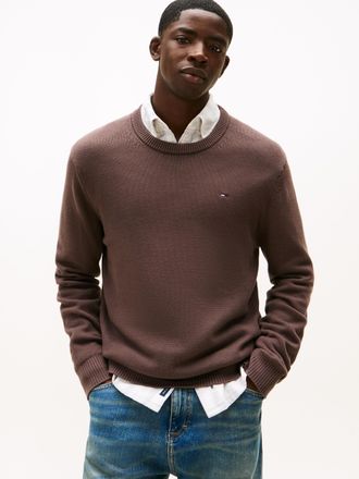 Tommy Jeans Rundhalspullover TOMMY JEANS, Herren, Gr. XXL, schwarz walnut, Sweatware, Obermaterial: 100% Baumwolle, slim fit normal, Rundhals, eingesetzt Rippstri