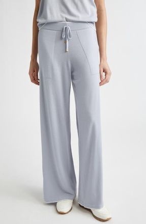 Eleventy Avalon Travel Merino Wool Drawstring Pants in Sky Blue/white at Nordstrom, Size X-Small