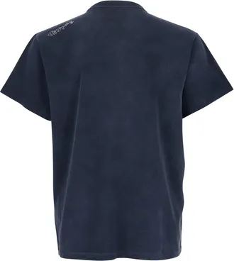ERL Mens T-Shirt Front Print Blue Cotton T-Shirts And Polos
