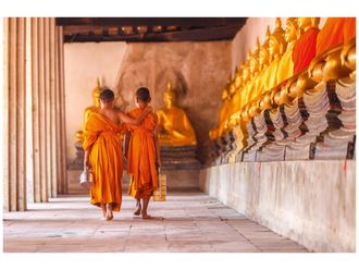 Schubiger M&ouml;bel Digitaldruck auf Glas Buddhistische M&ouml;nche