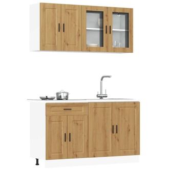 vidaXL Vidaxl - Mueble De Cocina Kalmar 4 Piezas Artesanal Roble