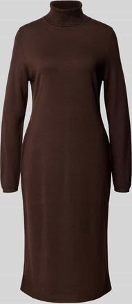 s.Oliver Red Label Slim Fit Strickkleid aus Viskose-Mix in Dunkelbraun, Größe 34