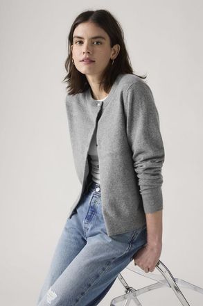 Levi's C&aacute;rdigan Supersoft de cuello redondo - Mujer - 2XS - Gris / Dark Heather Grey Bros Bcvc38 Cotton Blend