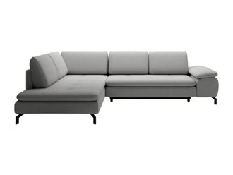 VENTE-UNIQUE.COM Sof&aacute; rinconera poli&eacute;ster 5 plazas gris 271x206cm