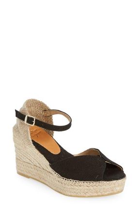 Toni Pons Lua Ankle Strap Espadrille Wedge Sandal in Negre/black at Nordstrom, Size 10Us