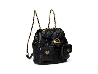Coach Quilted Tabby Backpack Tote Handbags Black, Cotton/Leather
