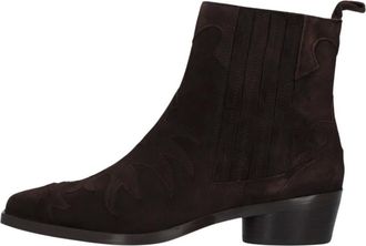 Stefano Lauran Western Enkellaars - Dames - Schoenen - Bruin - Maat: 42 EU Zijde