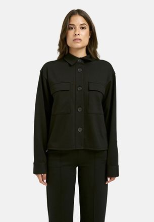 Smith & Soul Hemdjacke SMITH & SOUL, Damen, Gr. XXL, schwarz, Jersey, Obermaterial: 70% Polyester, 26% Viskose, 4% Elasthan, unifarben, h&uuml;ftlang, 1-Knopf-Manschett