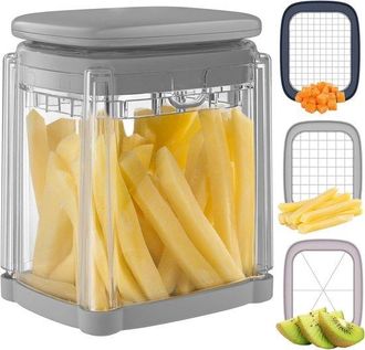 OEM Snelshoppen, Cortador De Patatas Multifuncional Para Patatas Fritas, 3 Cuchillas De Acero Inoxidable, Pepinos, Zanahorias, Cebollas Y Frutas