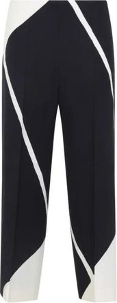 Alberta Ferretti Broek met Abstracte Print en Wijde Pijpen - Dames - Straight fit broeken - Veelkleurig - S - Broeken