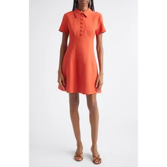 Reiss Marlie Short Sleeve Minidress in Coral Orange at Nordstrom, Size 14