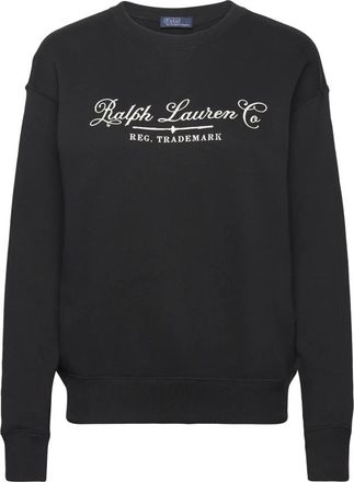 Ralph Lauren Comfortabele Sweatshirt met Kenmerkende Logo Print - Dames - Sweatshirts - Zwart - L - Katoen - Hoodies & sweatvesten