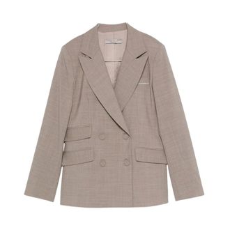 D.exterior Blazers, female, Beige, Size: L Wool Blend Jacket