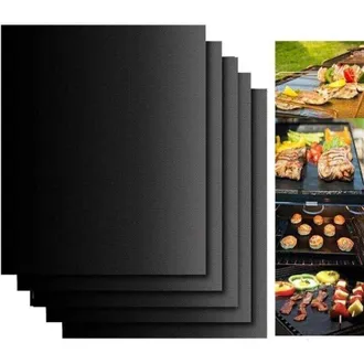 OEM Juego De 5 Esterillas Antiadherentes Para Barbacoa - Esterillas De Cocina De Tefl&oacute;n - Accesorio Reutilizable - F&aacute;cil De Limpiar - Compatible Con Barba