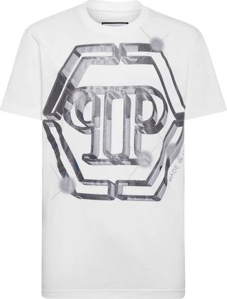 Philipp Plein T-Shirt Ronde Hals - Heren - T-shirts - Wit - 2XL - Katoen - Tops