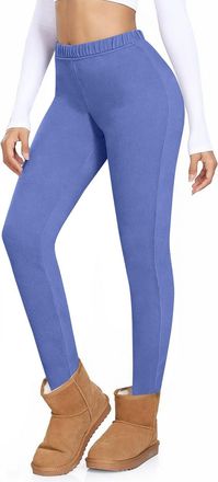 Generic Fleece Leggings for Women Elastic High Waist Thick Thermal Underwear Pants Merino Wool Winter Warm Baselayer Bottoms Soft and Cozy Tights Underwear Lo