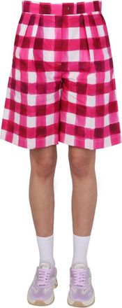 Msgm Fuchsia Checks Shorts