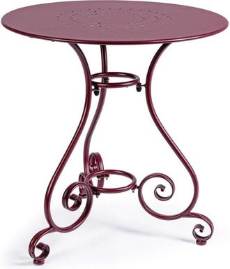 BIZZOTTO Bizzotto - Tavolino tondo Etienne colorato in acciaio da giardino e bar per esterno -ø 70 / Frosty