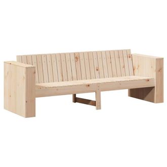 Berkfield Home Garden Sofa 3-Seater Natural Solid Pine wood Medium Durable in Light Brown