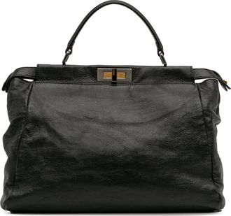 Fendi Pre-owned Womens Peekaboo Top Handle Bag - Black Leather - One Size