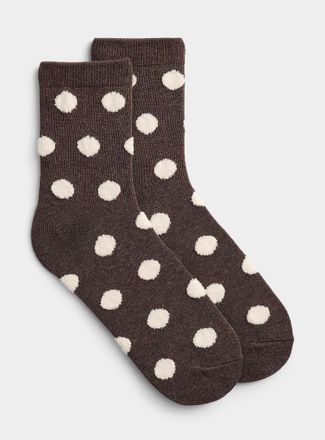 Simons Womens Plush large-dot socks