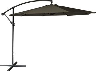 Happy Garden Sombrilla excéntrica redonda 3m de acero y tela color gris