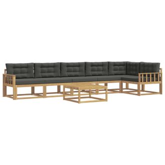 vidaXL Conjunto De Sof&aacute;s De Exterior 7 Pcs Blanco Y Antracita Vidaxl