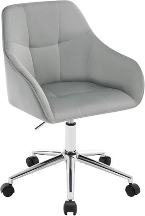 Woltu Woltu - Silla De Oficina/sill&oacute;n Escritorio Giratorio De Terciopelo Con Reposabrazos Y Ruedas De Altura Regulable, Gris Claro