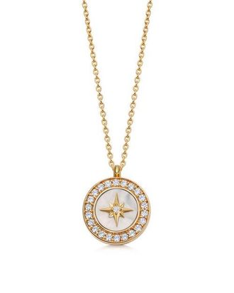 Astley Clarke Gold Polaris Mother of Pearl Locket Necklace at Nordstrom, Size 20