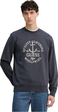 Guess Sweatshirt met geborduurd logo - Heren - Sweatshirts - Blauw - XL - Katoen - Hoodies & sweatvesten