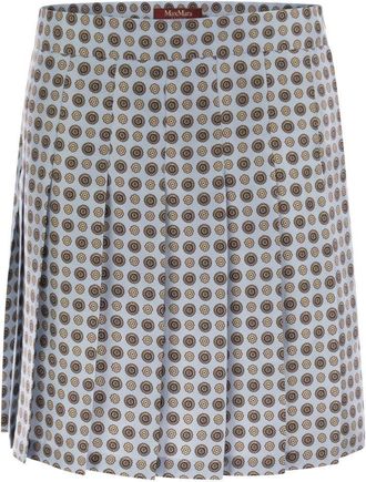 Max Mara Womens Madison - Pleated Silk Skirt - Light Grey - Size EU 32 (Womens)