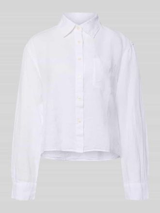 Marc O'Polo Relaxed Fit Hemdbluse aus reinem Leinen in Weiss, Gr&ouml;&szlig;e 34